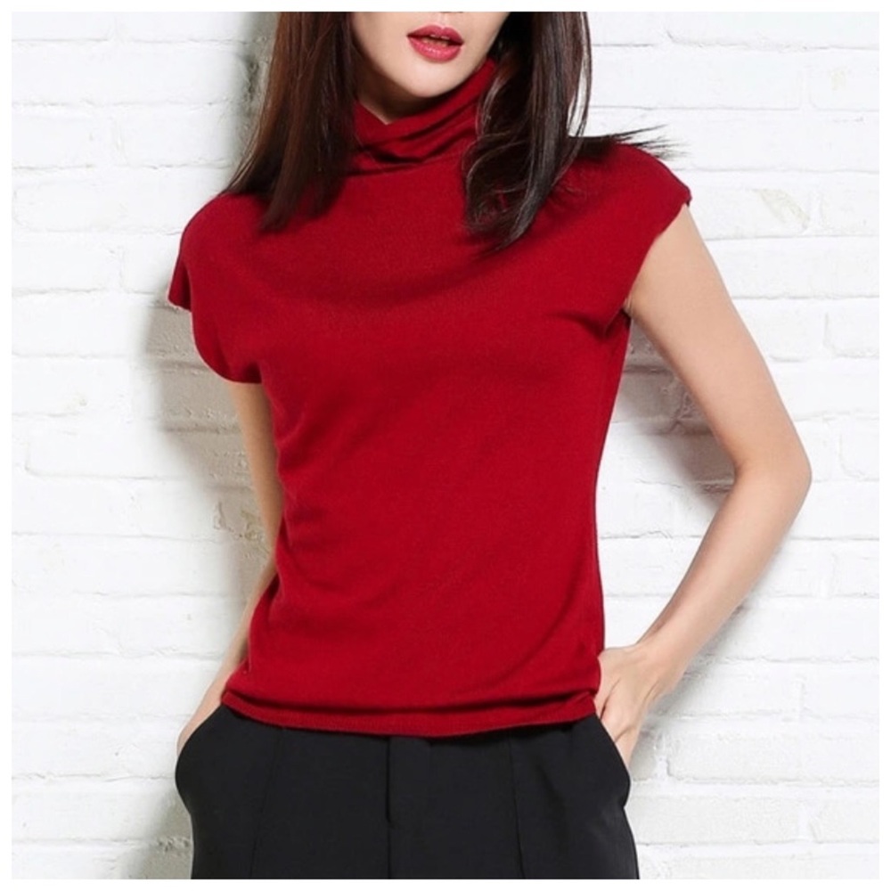 Cashmere Mock Neck Lightweight Sweater - Picture 2 of 5